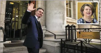  ??  ?? Finance Minister Paschal Donohue arrives at Government Buildings before delivering the 2020 budget. (Inset) Bernadette Randles Chair of the Kerry branch of the IHF