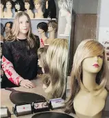  ?? KAYLE NEIS ?? Kerry Bishop, owner of Saskatoon’s Pink Tree the Fitting Shop, says more cancer patients are choosing synthetic wigs over real hair.