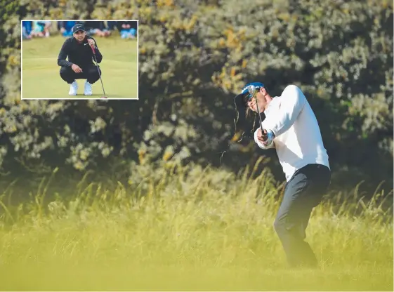  ?? Pictures: GETTY IMAGES ?? Gold Coaster Adam Scott has made a promising start to the British Open, while Jason Day (inset) caught the eye with his high top sneakers.