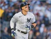  ?? AP FILE ?? Reigning American League MVP Aaron Judge agreed to a nine-year, $360 million free agent contract to remain with the Yankees, according to reports Wednesday.