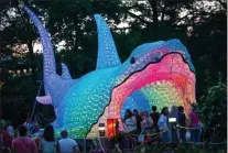  ??  ?? A walk-through 100-foot-long shark tunnel is among the highlights of this year’s Asian Lantern Festival at the Cleveland Metroparks Zoo.