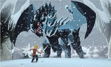  ?? CHELSEA ROAD PRODUCTION­S ?? Leif faces the Ice Dragon in a scene from “Ice Dragon: Legend of the Blue Daisies.”