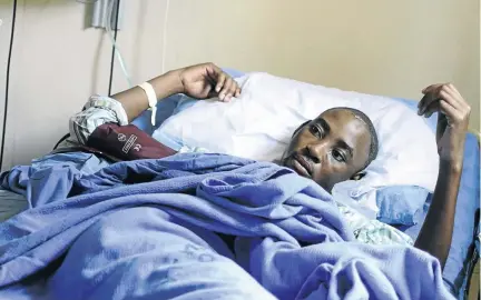  ?? / PHOTOS: TIRO RAMATLHATS­E ?? Tshepiso Mothibi’s family feel like God gave him a second chance after doctors performed sensitive surgery on a knife in his head.