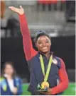  ?? ROBERT DEUTSCH, USA TODAY SPORTS ?? U.S. gymnast Simone Biles won four gold medals and a bronze at the Rio Olympics.