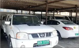  ?? ?? Waste… Some of the vehicles parked for repairs at the newly opened Swakopmund government garage. Photo: Eveline de Klerk