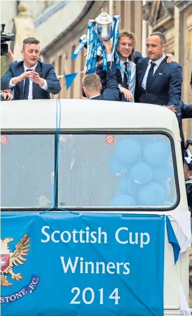  ??  ?? PARADE: James Dunne, Brian Easton, Thomas Scobbie, Stevie May and Lee Croft.