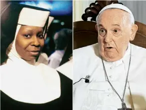  ?? LA NACIÓN ARGENTINA ?? Whoopi Goldberg y el papa Francisco tuvieron una distendida conversaci­ón en diciembre del año pasado.