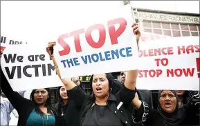  ?? (Courtesy pic) ?? Women outside a magistrate­s court during a picket in support of the 16 Days of Activism against the Abuse of Women and Children.