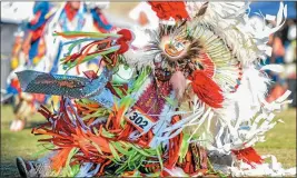  ?? STAFF PHOTO ?? San Manuel Band of Mission Indians celebrate Native American culture at Cal State San Bernardino. Dancers, singers and artisans from across the country honor culture through traditiona­l music, dance and crafts.