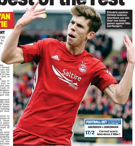  ??  ?? Pittodrie passion: Christie believes Aberdeen can win their two home games against Hibs and Rangers