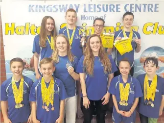  ??  ?? Some of the Halton swimmers who were in medal-winning action at Huyton