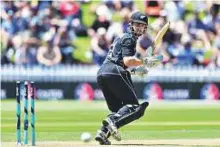  ?? AFP ?? New Zealand’s captain Kane Williamson bats during the first ODI against Pakistan in Wellington on Saturday.