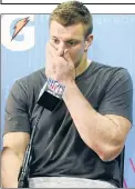  ?? Getty Images ?? DOWN PAT: ESPN reports Rob Gronkowski will not attend Pats offseason workouts as he continues to mull his playing future.