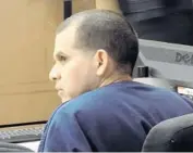  ?? MARC FREEMAN/STAFF ?? Nelson Urbina, 39, awaits a court hearing on Wednesday. Urbina was re-sentenced to 15 years in prison for his role in the 2007 Three Amigos robbery-murder case.