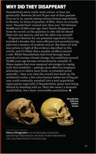  ??  ?? Neandertha­l (left) and modern human
