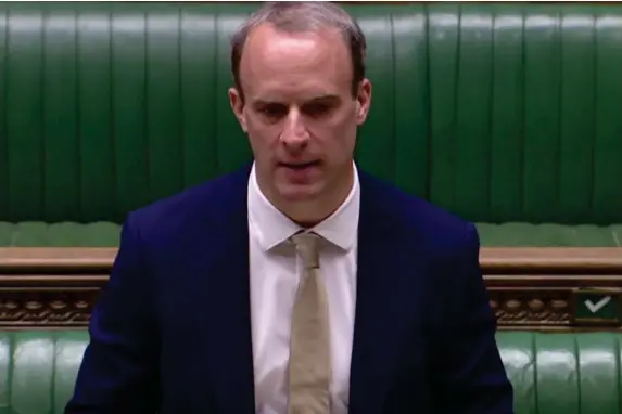  ?? (Reuters TV) ?? Dominic Raab has faced questions over the case in parliament