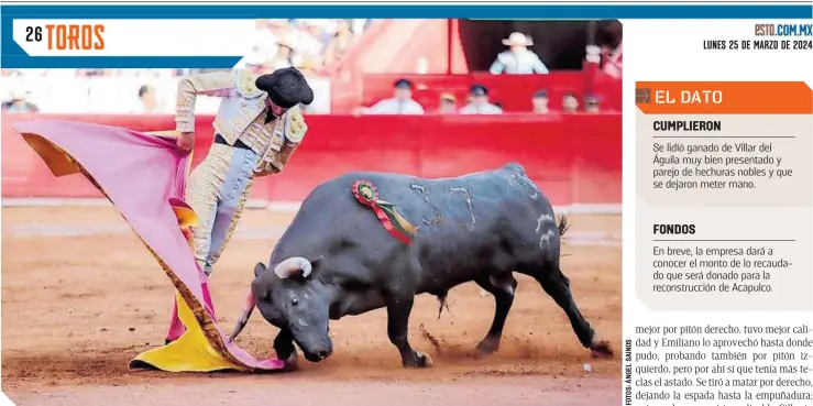  ?? ?? Luis Ángel Garza también conectó de maravilla con la afición al tener momentos muy claros en su faena.