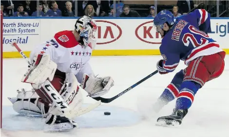  ?? Bruce Bennett/Getty Images ?? Starting with his NCAA career, Rangers forward Chris Kreider has thrived in playoff situations when the pressure is on.