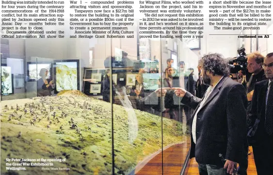  ?? Photo / Mark Tantrum ?? Sir Peter Jackson at the opening of the Great War Exhibition in Wellington.