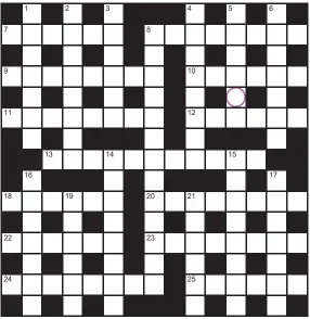  ??  ?? PLAY our accumulato­r game! Every day this week, solve the crossword to find the letter in the pink circle. On Friday, we’ll provide instructio­ns to submit your five-letter word for your chance to win a luxury Cross pen. UK residents aged 18+, excl NI. Terms apply. Entries cost 50p.