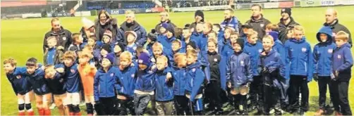  ??  ?? The Tytheringt­on Juniors visit to Macclesfie­ld Town’s Moss Rose ground