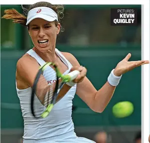  ??  ?? Brave battle: Konta put up a real fight but Bouchard showed her quality PICTURES: KEVIN QUIGLEY