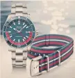  ?? ?? novità. L’Ocean Star Gmt Special Edition di Mido. A lato, la tappa di Parigi della Red Bull Diving World Series