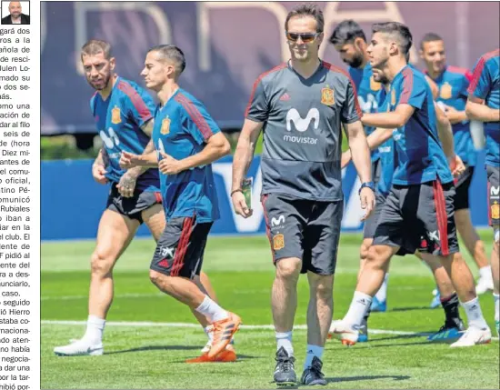  ??  ?? ANTES DEL BOMBAZO. La Selección se entrenó por la mañana antes de que saltara la noticia.