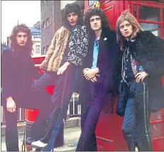  ??  ?? Freddie Mercury, second left, with Queen in 1970