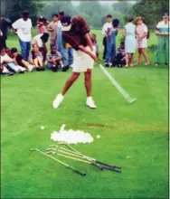  ?? Contribute­d photo ?? Tiger Woods came to Brooklawn in June of 1995 for a clinic. Woods was still an amateur at the time.