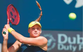 ?? Courtesy: Organisers ?? ■
Elena Rybakina, who came desperatel­y close to claiming the Dubai title last season, started on a positive note with a 6-0, 6-4 win over Saisai Zheng in opening round yesterday.