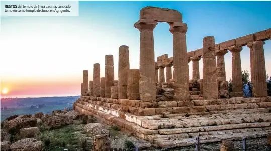  ??  ?? RESTOS del templo de Hera Lacinia, conocido también como templo de Juno, en Agrigento.