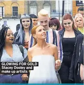  ??  ?? GLOWING FOR GOLD
Stacey Dooley and make up artists