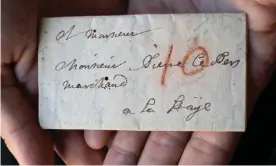  ?? Photograph: Unlocking History Research Group archive ?? An unopened letter from Jacques Sennacques to his cousin Pierre Le Pers, virtually unfolded and read for the first time.