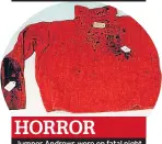  ??  ?? HORROR Jumper Andrews wore on fatal night