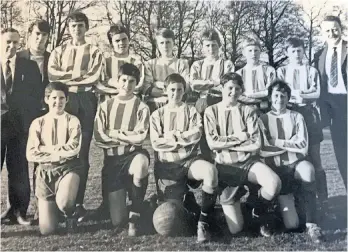  ?? ?? The Hillside Rangers from 1968. Back row (from left) – Jack Watson, Ray Mackeson, Dougie Gall, Brian Leslie, Neil Philips, Derek Marks, Alex Reid, Tom McMillan, Jim Philips. Front row – Brian Kidd, Mel Holden, John Thain, Mark Ritchie, Brian Russell.