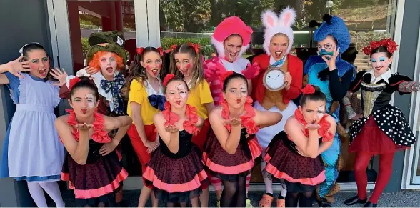  ?? ?? Colyton School won the year 7 and 8 ultimate category at the national Jump Jam finals in Tauranga for its Alice In Wonderland-themed performanc­e.