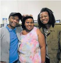  ?? Picture: ZAMANDULO MALONDE ?? BUDDING WRITER: Guests Anele Penny, left, Lerato Dowse and Xolisa Ngubelanga were impressed with the turnout of the debut of Our Writers' Network in Port Elizabeth last weekend