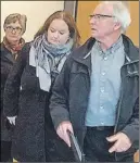  ?? BarB mcKenna/tc media ?? Dr. Sarah Dawn Jones, middle, leaves a Bridgewate­r courtroom with supporters yesterday.