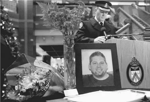  ?? Tyler Anderson/ Postmedia News files ?? Jurors will begin deliberati­ons Monday in the trial over the death of Sgt. Ryan Russell, shown in a photo at his 2011 memorial service.