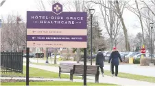  ?? NICK BRANCACCIO ?? Hotel-dieu Grace Healthcare is accepting new patients as of Tuesday after closing admissions due to a COVID-19 outbreak. There are now 30 staff and 14 patients that have been infected by the virus.