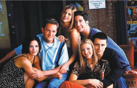  ?? NBC ?? “Friends” starred Courteney Cox (left), Matthew Perry, Jennifer Aniston, David Schwimmer, Lisa Kudrow and Matt LeBlanc.