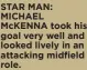  ?? ?? STAR MAN: MICHAEL MCKENNA took his goal very well and looked lively in an attacking midfield role.