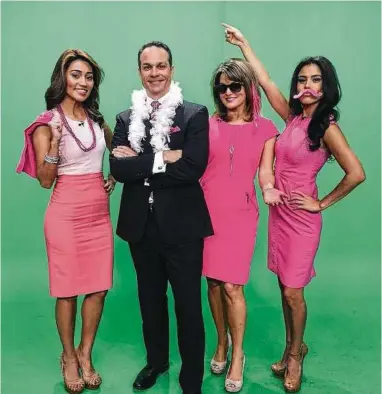  ??  ?? Channel 26 hosts Rita Garcia, left, Mike Iscovitz, Melissa Wilson and Chrisdyann Uribe