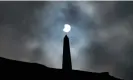  ?? Photograph: Danny Lawson/PA ?? The partial solar eclipse visible over Stoodley Pike, West Yorkshire.