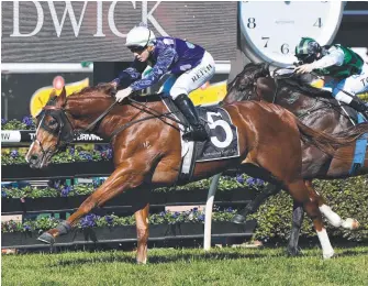  ?? Picture: AAP IMAGE ?? Shogun Sun, ridden by Christian Reith, wins at Randwick two starts back.