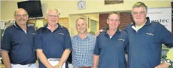  ??  ?? BETTER THAN THE REST: Old Selbornian­s took the title of winner of the Men’s Classic at the Kowie Bowls Club this year, dominating the two-day event with 38 points and 65 shot profit. From left are Neil Brill, Barney Walker, Kevin Clee from Investec,...