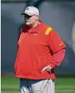  ?? Ross D. Franklin/Associated Press ?? Chiefs coach Andy Reid watches his players during practice in Tempe, Ariz.