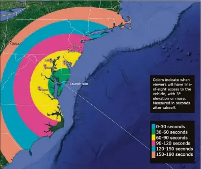  ?? NASA / Contribute­d graphic ?? A NASA rocket launch will be visible from Connecticu­t 5:52-5:53 a.m. Nov. 6.