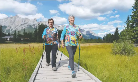 ?? CAMERAOPER­ATOR.CA ?? Nordic walking is more body engaging than just a regular stroll — “it turbocharg­es a walk and turns it into a total body workout.”
